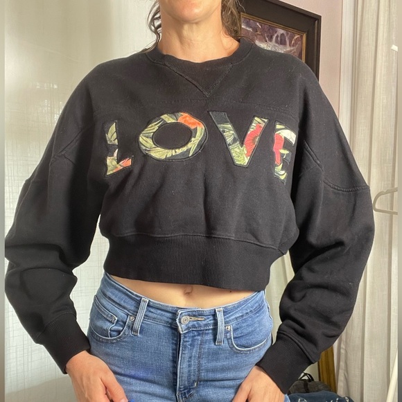 EUC Rebecca Minkoff Crop LOVE Pullover Sweater Size M - Picture 1 of 10
